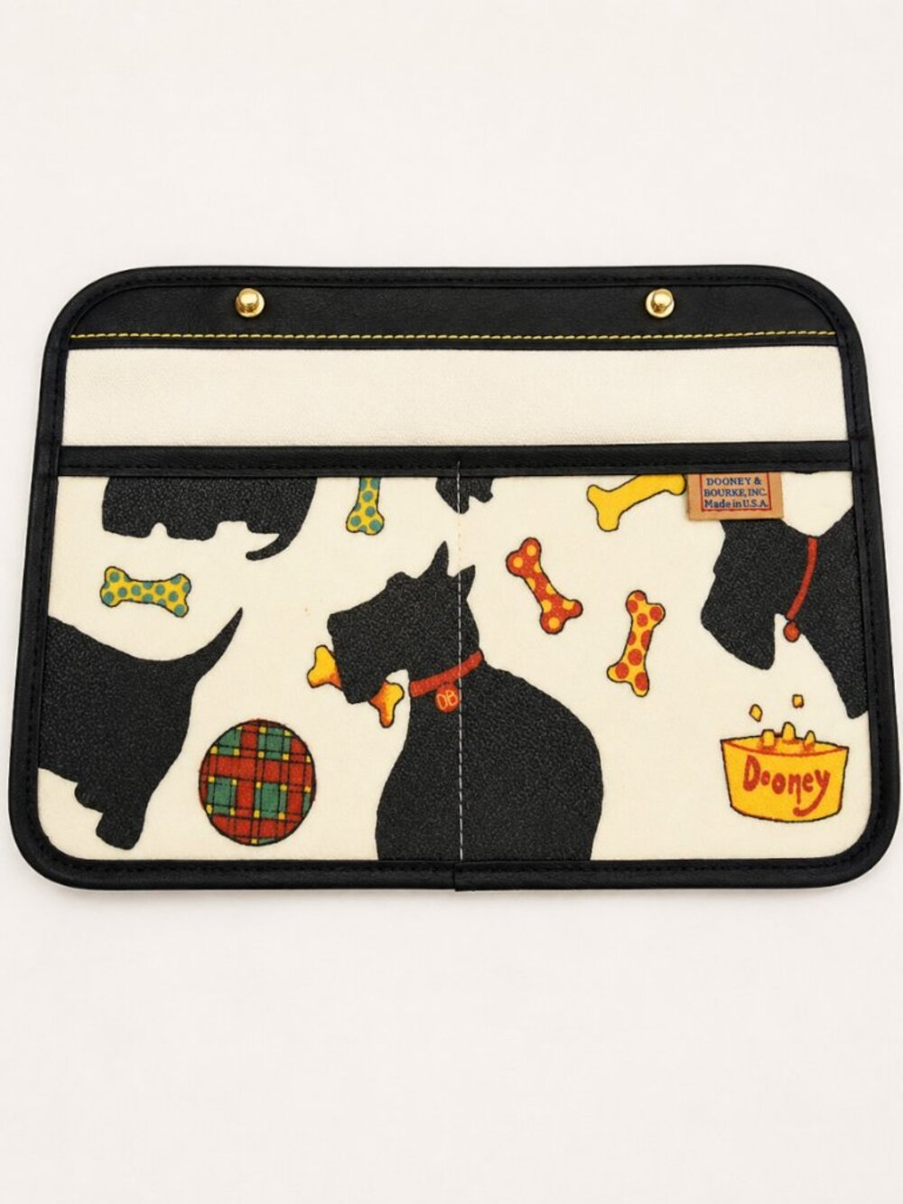 Dooney & Bourke Scottie Dog Print Tote Shoulder Bag USA Vintage Coated Canvas - Picture 11 of 11